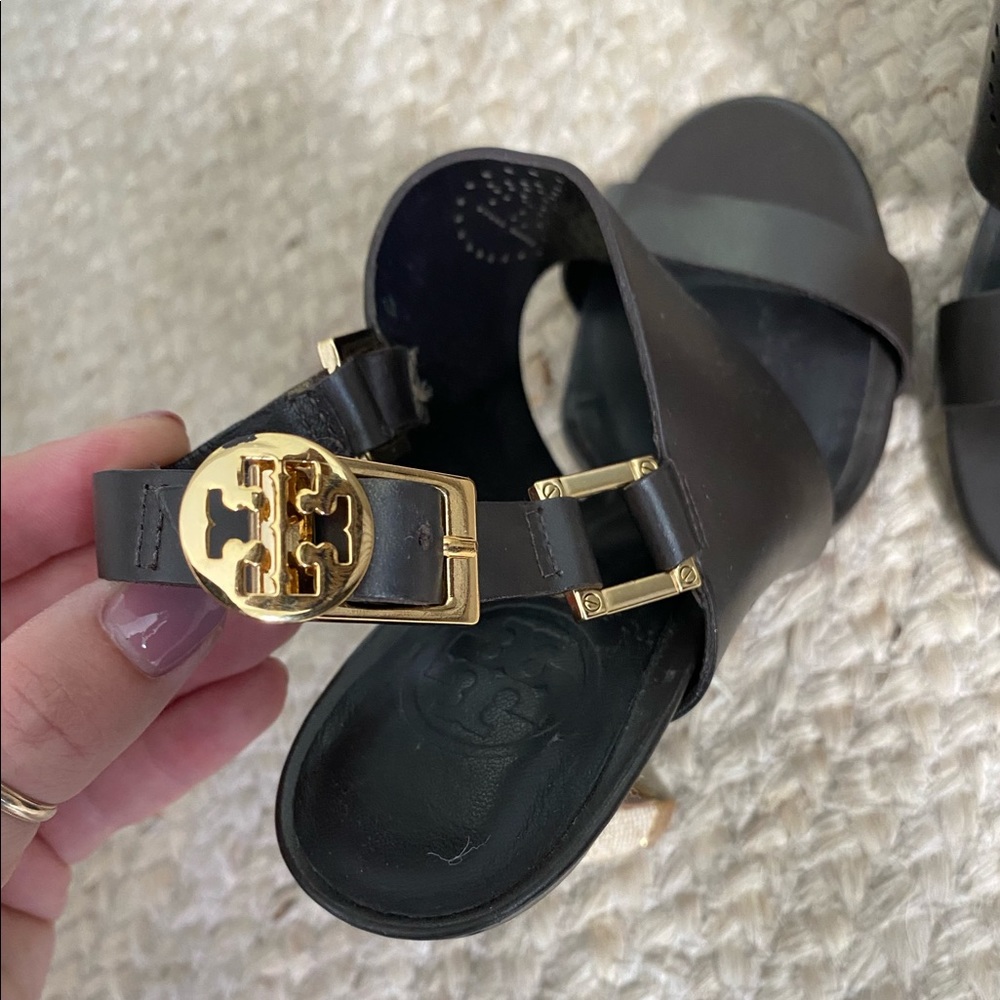 Tory Burch Black and Gold Heels - Picture 5 of 5